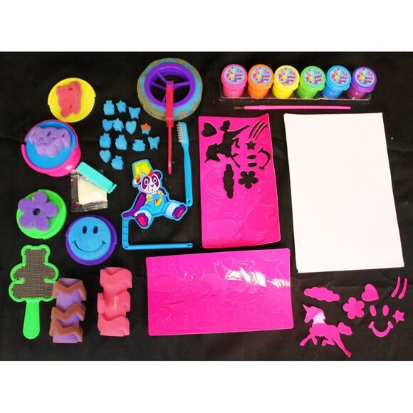 Vtg 30 Pc Lisa Frank Paint Kix Activity Set Craft Kit Stamp Wheel Roller Sponge - Picture 7 of 12
